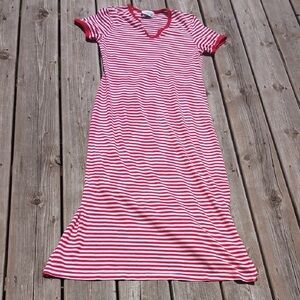 Vintage Red and White Striped Nightgown